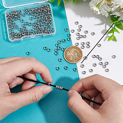 200 шт. кольцевые разделительные бусины из нержавеющей стали 304&nbsp;STAS-UN0058-87B-P