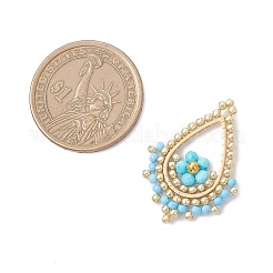 Подвески из натурального окрашенного магнезита и стеклянных бусин с огранкой и круглыми кристаллами&nbsp;PALLOY-MZ01097-04