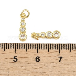 Латунные микропаве прозрачные подвески с фианитом&nbsp;KK-D218-17G