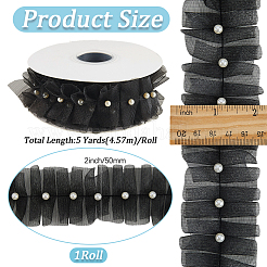 Кружевная отделка из полиэстера с цветочной вышивкой&nbsp;OCOR-WH20006-84A