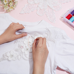 2 шт. 2-х цветочные аппликации из полиэстера с вышивкой&nbsp;PATC-WR0001-01