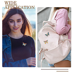 4 шт. 4-х цветные эмалевые булавки в форме бабочек&nbsp;JEWB-TA0001-21