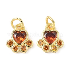 Подвески с отпечатками лап из латуни и кубических цирконий&nbsp;KK-I355-17G