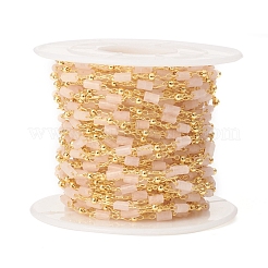 Ручная работа натуральный розовый кварц бисером цепи&nbsp;CHC-E021-01D