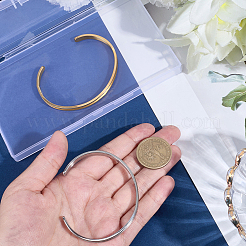 4 шт. 2-х цветные браслеты-манжеты из нержавеющей стали 201 в форме буквы С с рифленой отделкой&nbsp;BJEW-SC0001-65