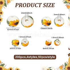 200шт 4 стиля фарфоровые бусины ручной работы&nbsp;PORC-ME0001-08