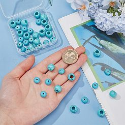 40 шт. 2 стиля синтетических бирюзовых европейских бусин&nbsp;G-PH0002-56