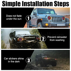 2 комплект ПВХ-наклеек на фары автомобиля&nbsp;AJEW-CP0006-12B