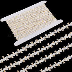 10 ярд полиэстеровых золотистых металлизированных волнистых кружевных лент&nbsp;OCOR-GF0003-81A