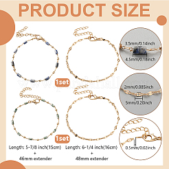 2 сумка 2 стиля браслет из натуральных драгоценных камней и набор из цепочек с узорами для женщин&nbsp;BJEW-GO0001-15