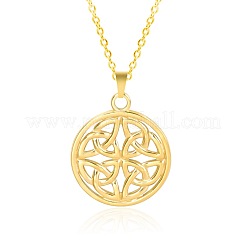 201 нержавеющая сталь плоская круглая с кулоном в виде узла викингов ожерелья для женщин и мужчин&nbsp;FS-WGDB207-02