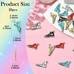 20шт 5 цвета сплава эмалевые подвески&nbsp;ENAM-YW0004-52