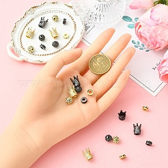 12шт 3 стиля латунные бусины с микропаве и кубическим цирконием&nbsp;ZIRC-YW0001-31G