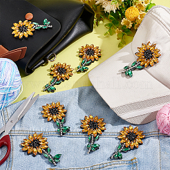Аппликации из страз в виде подсолнуха&nbsp;AJEW-WH0367-60