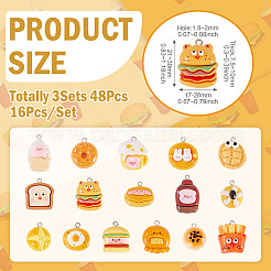 3 комплект из 48 подвесок из непрозрачной смолы&nbsp;RESI-TA0004-75