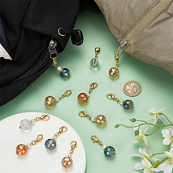 12 шт. 6 стиля граненых стеклянных подвесных украшений&nbsp;HJEW-FG00019