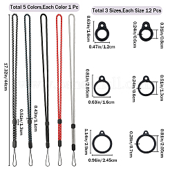 5 шт. двухцветный полиэстеровый ремешок на шею&nbsp;DIY-GF0008-13