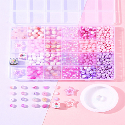 Наборы для самостоятельного изготовления браслетов из круглых акриловых бусин&nbsp;DIY-FS0008-77