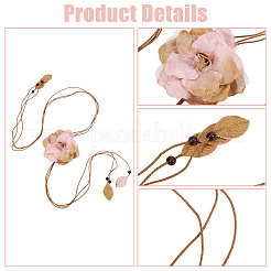 2 шт. 2 цвета тканевый цветочный ободок вощеный шнур платья пояса для женского украшения&nbsp;AJEW-CA0005-08