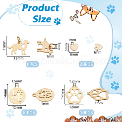 Ahademaker 44 шт. 4 стиля подвески из нержавеющей стали 201/304&nbsp;FIND-GA0006-94G