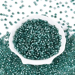 Серебряные подкладке стекло бисер&nbsp;SEED-T007-18A-07