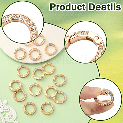 16 шт. Кольца пружинные со стразами из сплава&nbsp;FIND-SP0004-52E