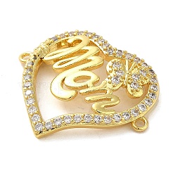 Латунные подвески с микро-паве и прозрачным кубическим цирконием для мамы-коннектора&nbsp;FIND-Z041-12D