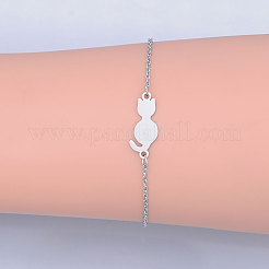 Браслеты из нержавеющей стали 201 с кошачьими звеньями&nbsp;LS-BJEW-T011-JN473-1