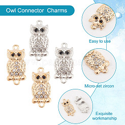 20 шт. 2-цветные подвески-коннекторы из цинкового сплава со стразами&nbsp;FIND-AR0002-72