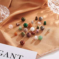 24 шт. 12 вида бусин гуру из натуральной красной яшмы с 3 отверстиями&nbsp;G-CD0001-10