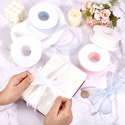 4 рулон двухцветной сетчатой ленты с жемчужной окантовкой из АБС-пластика для изготовления бантов&nbsp;OCOR-CY0002-80