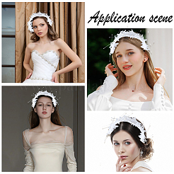 Сплав с пластиковой имитацией жемчуга сетчатый головной убор шапка&nbsp;AJEW-WH20054-127