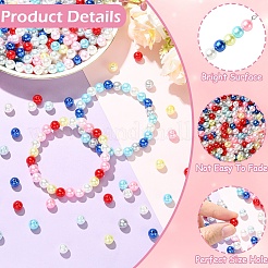 500 шт. 5-цветные бусины из АБС-пластика&nbsp;OACR-YW0004-49A