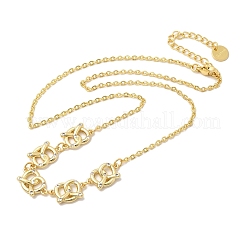 Подвеска-узел из латуни с микропаве и прозрачными кубическими циркониями.&nbsp;NJEW-B157-08G-01