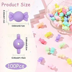 100шт прорезиненные акриловые бусины&nbsp;SACR-YW0002-06