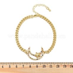 Латунные браслеты с микропаве из чистого кубического циркония&nbsp;LS-BJEW-M050-03G-01