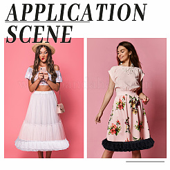 4м 2-х цветный 3-слойный плиссированный шифон с цветочным кружевом&nbsp;OCOR-GF0002-35