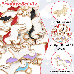 50шт 5 цвета сплава эмалевые подвески&nbsp;ENAM-YW0008-33