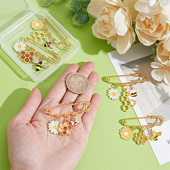 5 шт. эмалевые булавки в виде ромашки и пчелы&nbsp;JEWB-PH01268