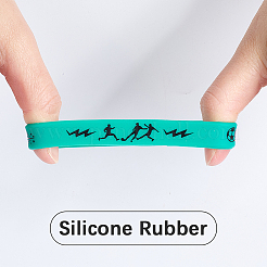 24шт 4-х цветный силиконовый шнур-браслет на запястье&nbsp;BJEW-GF0001-31A