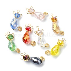 16шт 8 цвета стеклянные подвески&nbsp;PALLOY-CJ00093