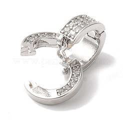 Кольцо-стойка покрытие латунь микро-паве прозрачный кубический цирконий застежки твистер&nbsp;LS-KK-A225-16P