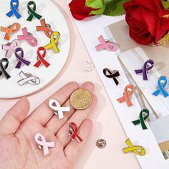 20 шт. 3 стиля розовая лента эмалированная булавка для осведомленности о раке груди&nbsp;JEWB-FH0002-53A