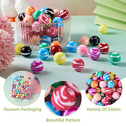 80 шт. двухцветные непрозрачные полосатые акриловые бусины&nbsp;SACR-BT0001-02