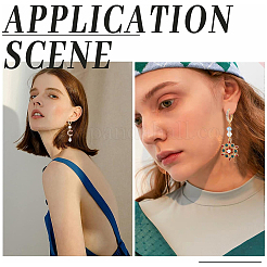 12 шт. 2-цветная латунная фурнитура для сережек-колец с микропаве из прозрачного кубического циркония&nbsp;KK-BBC0022-91