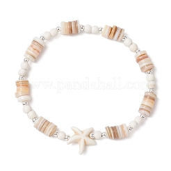 2шт. эластичные браслеты из синтетических бирюзовых бусин&nbsp;BJEW-JB11911