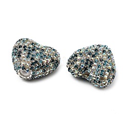 Сверкающие акриловые бусины в форме сердца с украшением из страз&nbsp;OACR-NH0001-02B-03