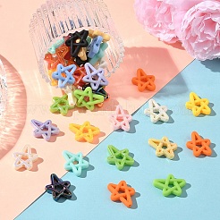 40 шт. 2 вида прорезиненных непрозрачных акриловых бусин&nbsp;OACR-YW0004-45