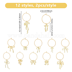 24 шт. 12 стиля эмалевых подвесок-бантов из сплава&nbsp;AJEW-HY00016