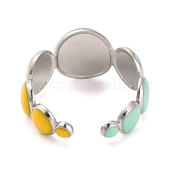 Открытое манжетное кольцо из нержавеющей стали 304&nbsp;RJEW-F160-07P-01